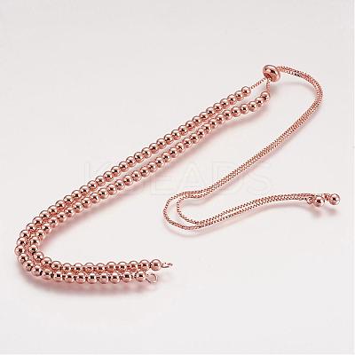 Brass Bead Chain Necklace Making NJEW-F151-01RG-1