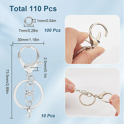 Iron Keychain Clasps DIY-SC0027-06-1
