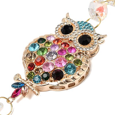 Alloy Rhinestones & Glass Charm Suncatchers HJEW-E013-01G-F-1