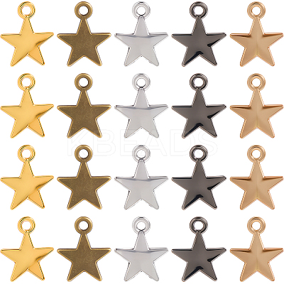 150Pcs 5 Colors Tibetan Style Alloy Pendants FIND-SC0016-24-1