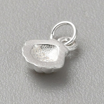 925 Sterling Silver Shell Shape Charms with Jump Rings & 925 Stamp FIND-WH0170-98B-1