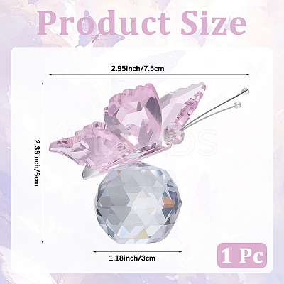 1Pc Glass Crytsal Butterfly Display Decorations LAMP-CN0001-01C-1