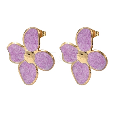 304 Stainless Steel Enamel Stud Earrings SA-CBA46AF-07G-1