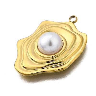 Plastic Pearl Pendants STAS-Q360-03M-G-1
