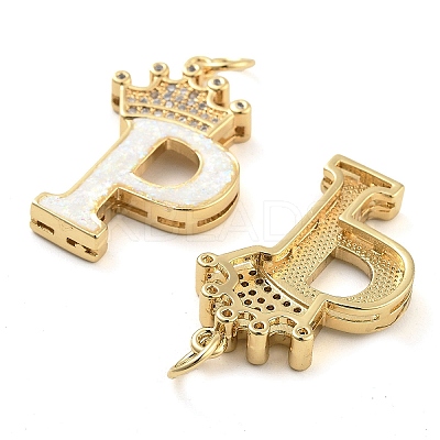 Brass Micro Pave Clear Cubic Zirconia Pendants KK-G498-01P-02-1