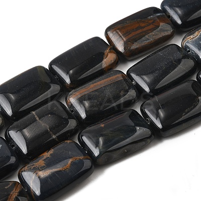 Dyed Natural Blue Tiger Eye Beads Strands G-S386-A07-1