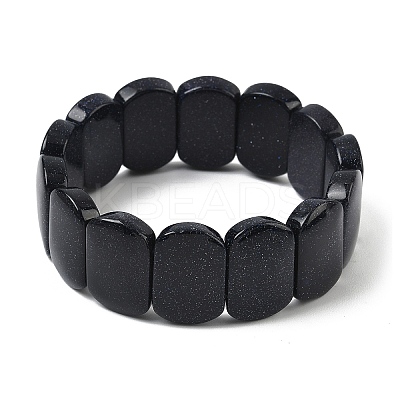 Synthetic Blue Goldstone Beads Stretch Bracelets for Women Men BJEW-I323-02R-1
