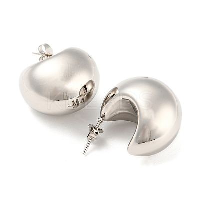 Non-Tarnish 304 Stainless Steel Plain Dome Stud Earrings EJEW-H102-01P-1