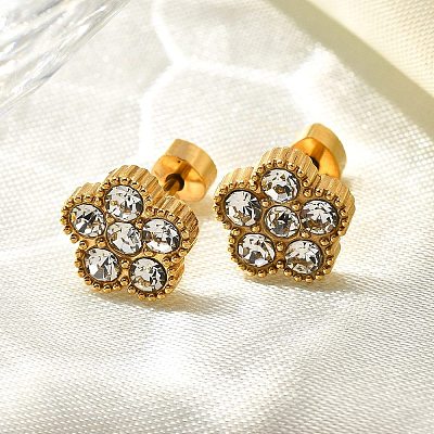 Ion Plating(IP) 304 Stainless Steel Stud Earrings EJEW-A118-09G-03-1