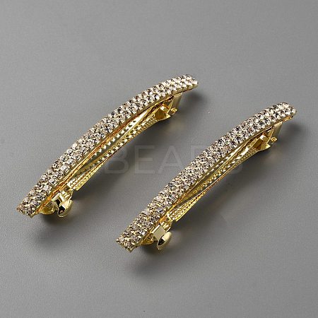 Rrhinestone with Alloy Hair Barrettes OHAR-WH20010-13LG-1