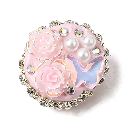 Handmade Polymer Clay Rhinestone Beads CLAY-Z005-03A-1