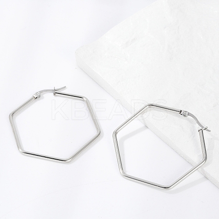 Tarnish Resistant 201 Stainless Steel Hoop Earrings EJEW-A052-25A-1