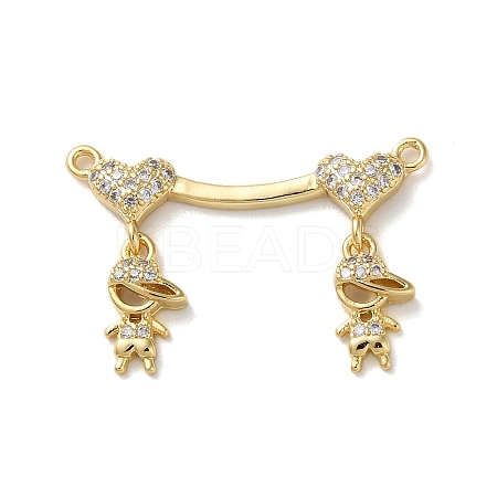 Brass Pave Cubic Zirconia Pendants KK-M287-06G-C-1