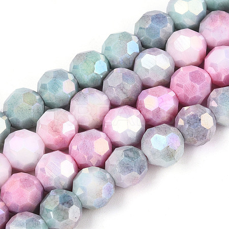 Anti-Tarnish Electroplate Glass Beads Strands EGLA-T021-10mm-15-06-1