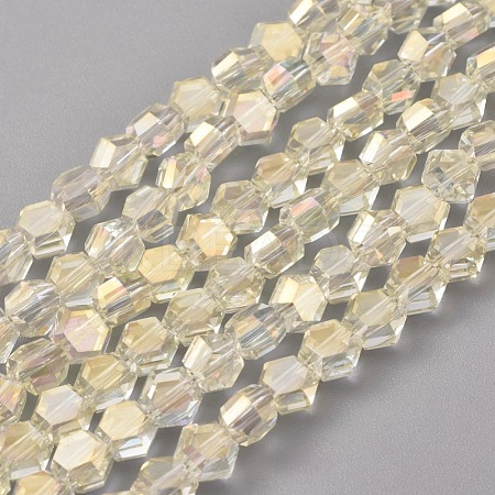 Electroplate Glass Beads Strands EGLA-L018-C-FR02-1