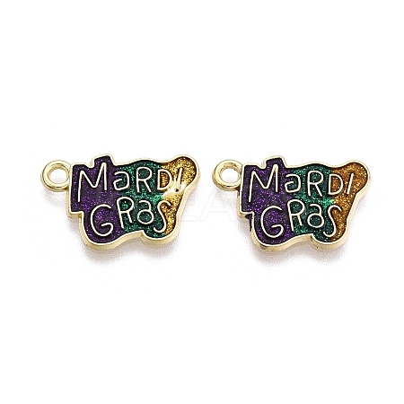 Carnival/Mardi Gras Theme Alloy Enamel & Glitter Powder Pendants ENAM-T020-53I-RS-1