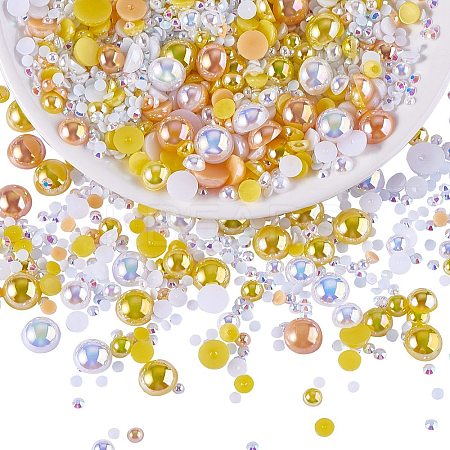 60g Resin patch multi size mixed pearl patch DIY jewelry accessories(2 bags) JX586D-1