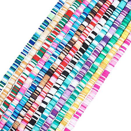 13 Strands 13 Colors Handmade Polymer Clay Beads Strands CLAY-SZ0001-18-1