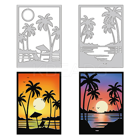 Coconut Tree Theme Carbon Steel Cutting Dies Stencils DIY-WH0309-1313-1