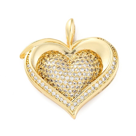 Brass Micro Pave Cubic Zirconia Pendants KK-S510-32G-01-1