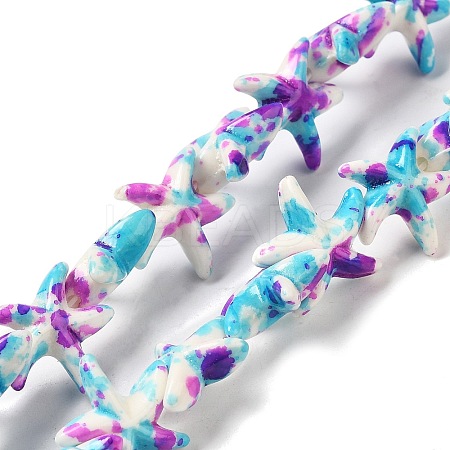 Synthetic Turquoise Dyed Beads Strands X-G-P507-04E-1