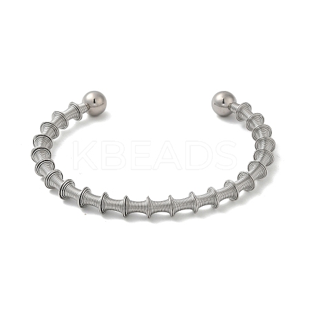Non-Tarnish 304 Stainless Steel Open Cuff Bangle LS-BJEW-D021-01A-P-1