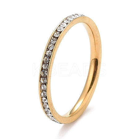 304 Stainless Steel Rhinestone Rings STAS-D178-02G-03-1