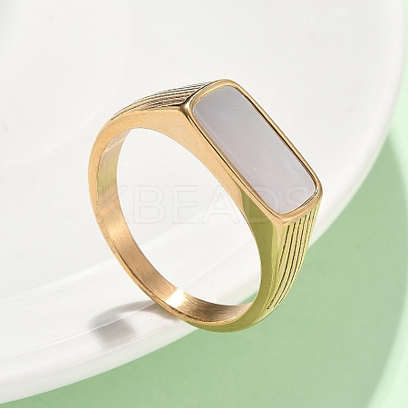 316L Stainless Steel Shell Finger Rings for Women RJEW-U054-01C-G-1