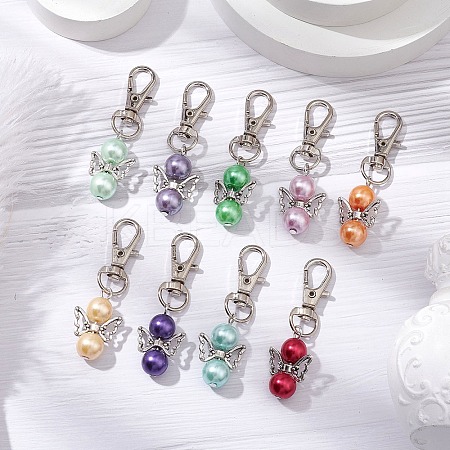 Angel Glass Pearl Pendant Decoration HJEW-JM02601-1