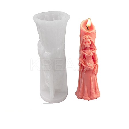 DIY Halloween Theme Ghost Bride-shaped Candle Making Silicone Statue Molds DIY-D057-05B-1