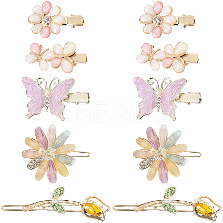 2 Bags Alloy & Resin Hair Clips Kits PHAR-SC0001-004-1