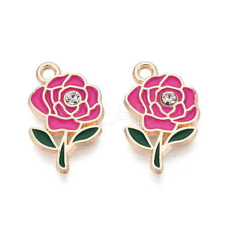 Alloy Rhinestone & Enamel Pendants ENAM-T024-63C-G-1