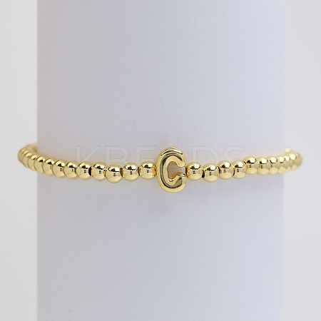 Brass Beaded Stretch Bracelets for Women FS-WG560D0-03-1