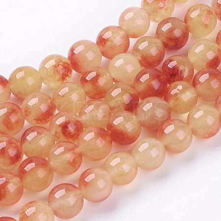 Two Tone Natural Jade Bead Strands G-R165-8mm-02-1
