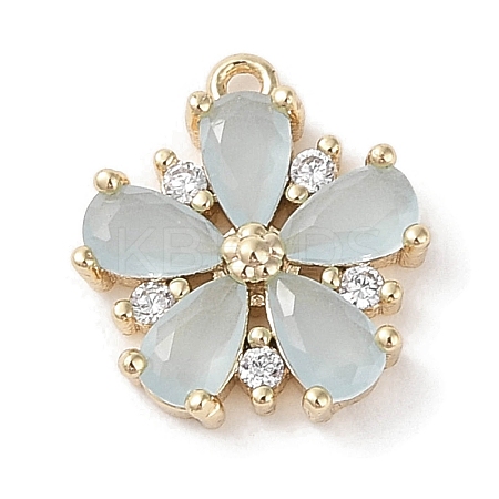 Brass Micro Pave Cubic Zirconia Charms KK-G491-26G-04-1