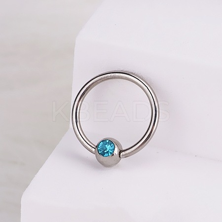 316L Stainless Steel Micro Pave Cubic Zirconia Hoop Nose Rings WG5D603-14-1