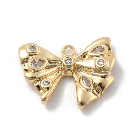 Brass Micro Pave Cubic Zirconia Pendants KK-D283-03G-1