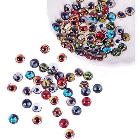 Glass Cabochons PH-GGLA-WH0001-01B-1
