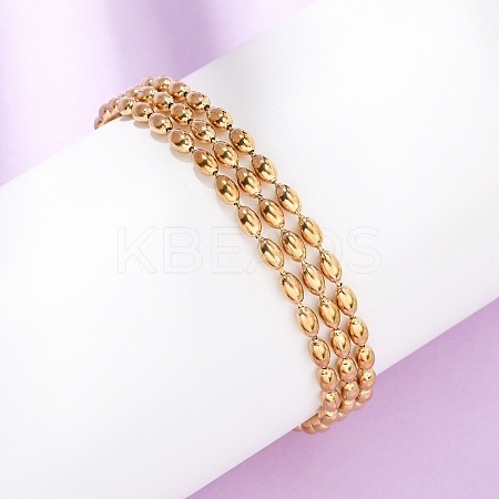 304 Stainless Steel Beads Multi-strand Bracelets BJEW-K287-01G-1