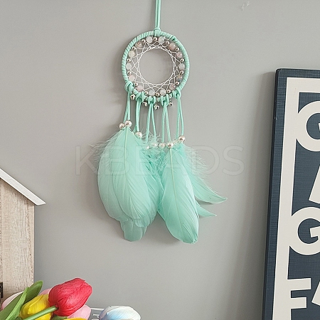 Cotton Woven Net/Web with Feather Hanging Decorations PW-WGE10F4-02-1