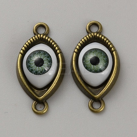 Alloy Resin Eye Links Connector Charms FIND-WH0165-01AB-1