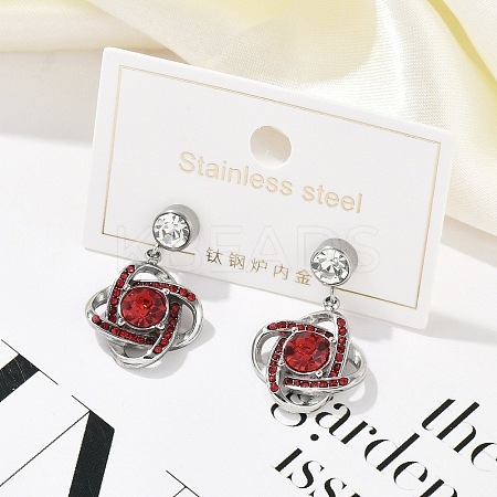 304 Stainless Steel Flower Stud Earrings EJEW-A119-05P-1