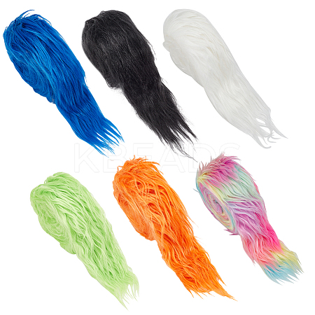 Imitation Hair Faux Fur Fabric DIY-WH0581-02B-1