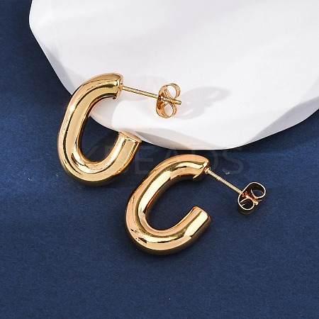 201 Stainless Steel Half Hoop Earrings EJEW-C501-16G-A-1