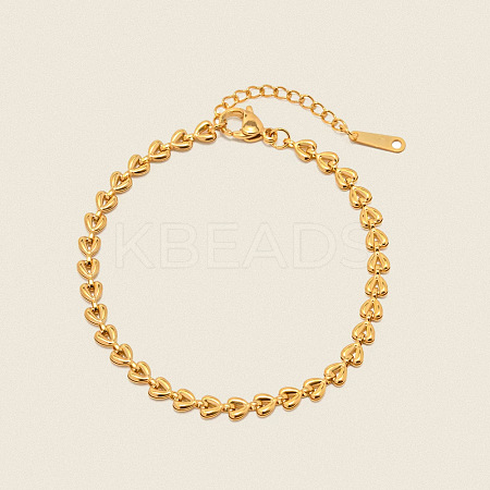 Minimalist 304 Stainless Steel Heart Link Bracelets QJ7944-1