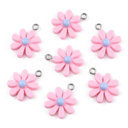 Opaque Resin Pendants RESI-WH0037-01D-1