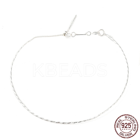 925 Sterling Silver Twisted Bracelets LS-BJEW-G680-01S-1