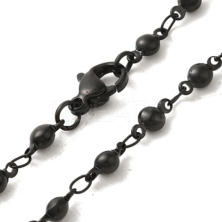 304 Stainless Steel Ball Link Chain Necklaces NJEW-L173-023EB-1