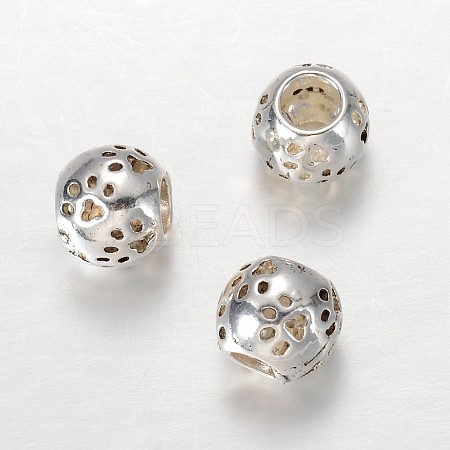 Rondelle Tibetan Style Alloy European Large Hole Beads X-MPDL-F017-11-1