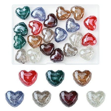 21Pcs 7 Colors Transparent Acrylic Beads OACR-FS0001-94-1